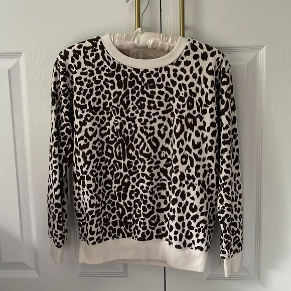 J. Crew leopard print crew neck sweatshirt - Picture 1 of 3